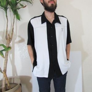 Vintage B&W Martini Embroidered Shirt